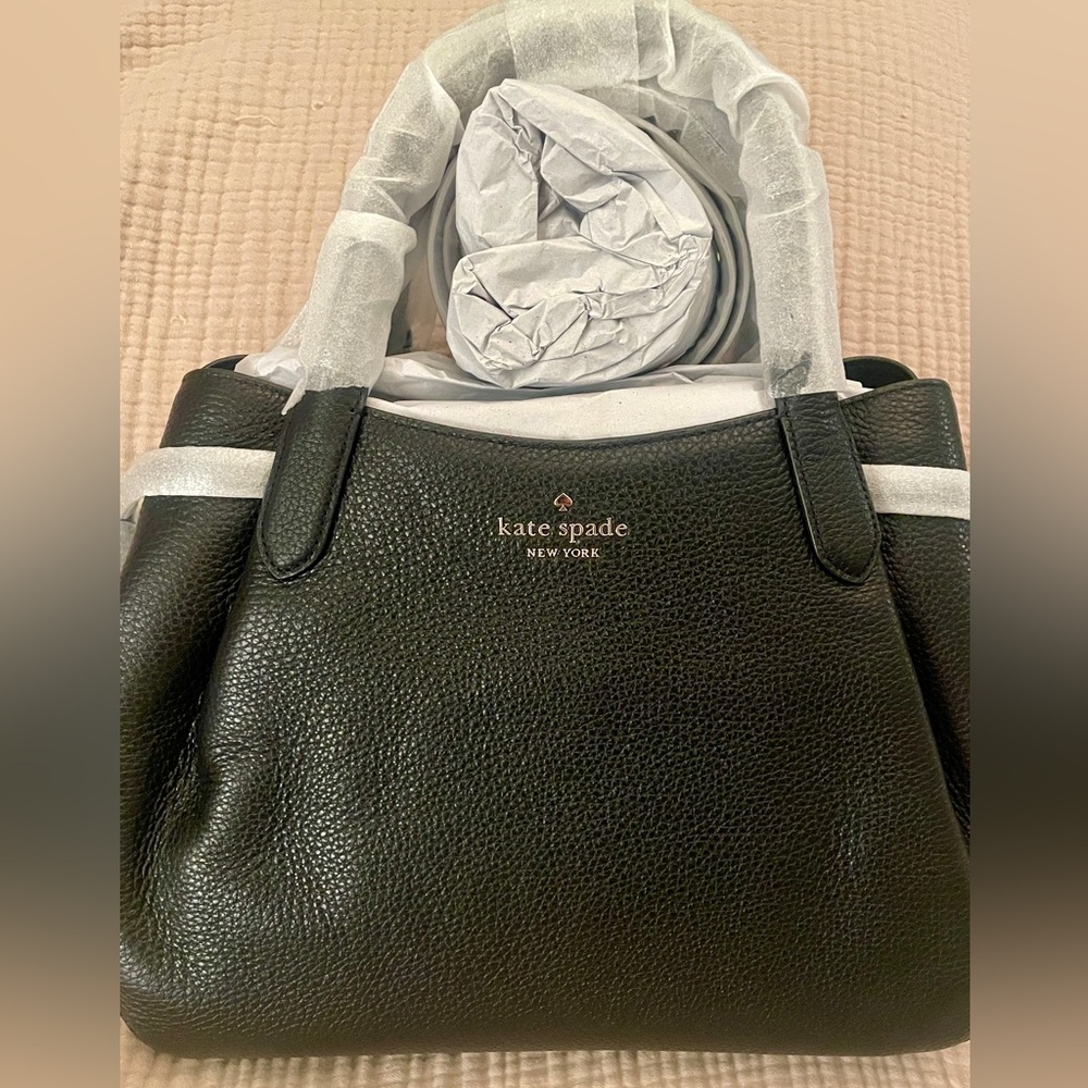 Kate Spade Large Dumpling Satchel. Black Pebbled Leather. NWT. Classic! - Picture 2 of 10
